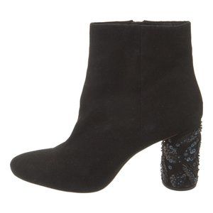 Loeffler Randall Wilder Sequin Heel Suede Ankle Boots - size 7.5 - RARE color